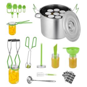 VEVOR Canning Supplies Starter Kit, 11 Pieces Stainless Steel Water Bath Canning Kit for Beginners, Canning Tools Set: Pot, Rack, Lid, Ladle, Funnel