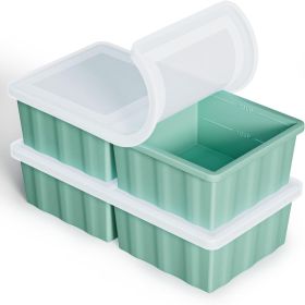 Silicone Freezer Tray for Soup Ice Cubes: 2-Cup Freezing Tray with Lid for Meal Prep - 2Pack Silicon Soup Portion Freeze Trays Make Stock Souped Ice C