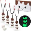 Glow in the Dark Marshmallow Roasting Sticks - Set of 4 Rotating Smores Sticks - Telescoping Extra Long Marshmallow Sticks for Fire Pit