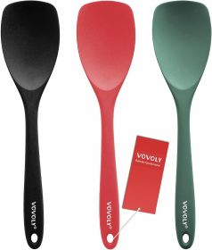 Upgrade Silicone Spatula Spoon Set,Heat Resistant Rubber Spoonula, Seamless Non-Stick Flexible Scrapers for Baking Mixing Tool,3 Pack,