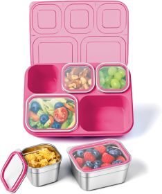 Stainless Steel Snackle Box Container, 5 Compartment Lunch Bento Box, Reusable Food Storage Snack Box for School, Work, and Travel