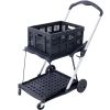 Collapsible Utility Cart Multi Use Functional Collapsible Shopping Carts 2-Tier Collapsible Shopping Cart with Baskets Carrito para Supermercado con R