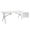 Techni Home 6 FT Granite White Folding Table with Easy-Carry Handle