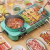 Electric Hot Pot with Grill,1600W 3-in-1 Smokeless Raclette Table Grill for Kitchen, Barbecue Shabu Hot Pot with Non-Stick Cooking Removable Plate