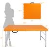 4ft Orange Portable Folding Table Indoor&Outdoor Maximum Weight 135KG Foldable Table for Camping