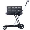 Collapsible Utility Cart Multi Use Functional Collapsible Shopping Carts 2-Tier Collapsible Shopping Cart with Baskets Carrito para Supermercado con R