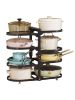 8 Tier Pots and Pans Lid Organizer Rack Holder, Adjustable Pot Organizer Rack for Under Cabinet, Pot Rack for Kitchen Organization and Storage