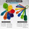 Measuring Cups and Spoons Set 15 Pcs Plastic Measuring Cup Set for Liquid and Dry Measuring Engraved Metric USA Measurement