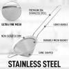 Kitchen 304 Stainless Steel Fine Mesh Strainer For Kitchen - Sieve Sifters For Food, Tea, Rice, Oil, Noodles, Fruits, Vegetables - Rust-Proof