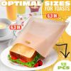 12Pcs Non Stick Toaster Bags Reusable 6.7 x7.5 inch Grilled Cheese Bags Heat Resistant & Easy to Clean Mess Free Toasting Sandwiches Panini & More Com