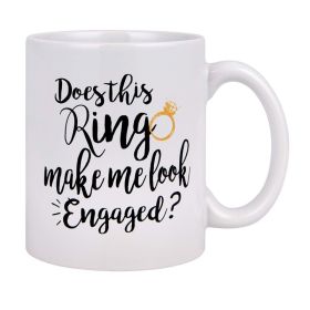 Engaged Mug, New Gift For Women, A Ceramic Coffee And Tea Cup 325ml (Option: White)